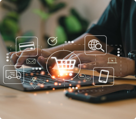 MRO procurement and supply chain challenges illustrated with digital purchasing interface