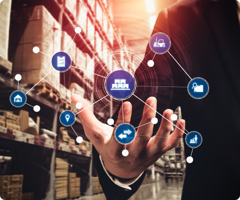 End-to-end supply chain management including procurement, inventory, and logistics network