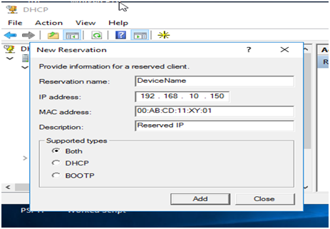 MAC Address and click Add