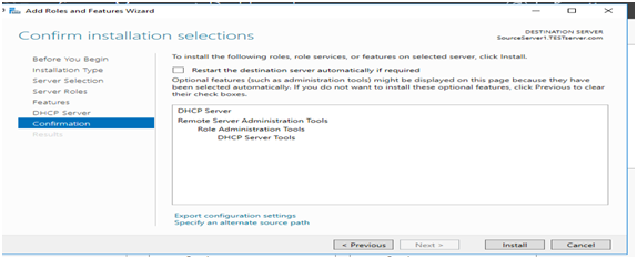 DHCP Server Installation