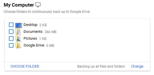 Google Drive folder is added up in the list