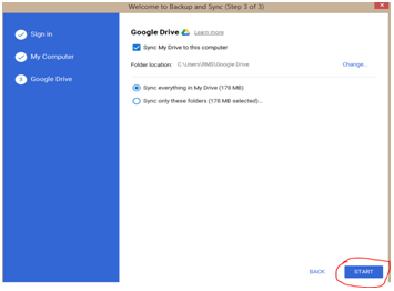 complete the google drive setup