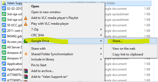 File Sharing on Google Drive