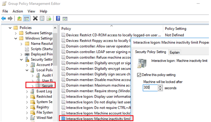 computer security policy in Windows Server 2012/Windows 8