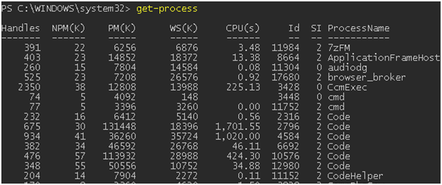 Getting a List of Running Processes